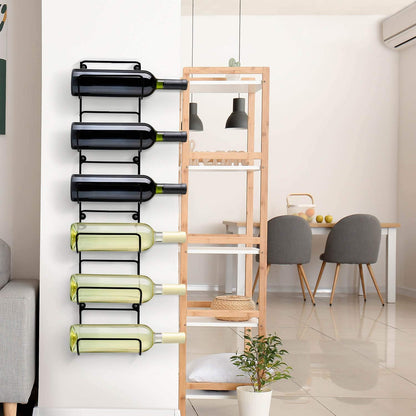 Sorbus Towel Rack Wall Mount – 6 Compartments of Black Metal Bathroom Towel Holder Set - Bathroom Organizer, for Gym Spa, Camper, Rv, Back of Door, Cabinet - Wine Rack Wall Mounted for Kitchen, Bar