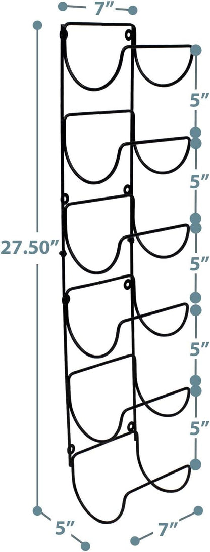 Sorbus Towel Rack Wall Mount – 6 Compartments of Black Metal Bathroom Towel Holder Set - Bathroom Organizer, for Gym Spa, Camper, Rv, Back of Door, Cabinet - Wine Rack Wall Mounted for Kitchen, Bar